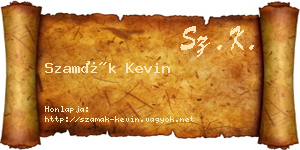 Szamák Kevin névjegykártya