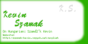 kevin szamak business card